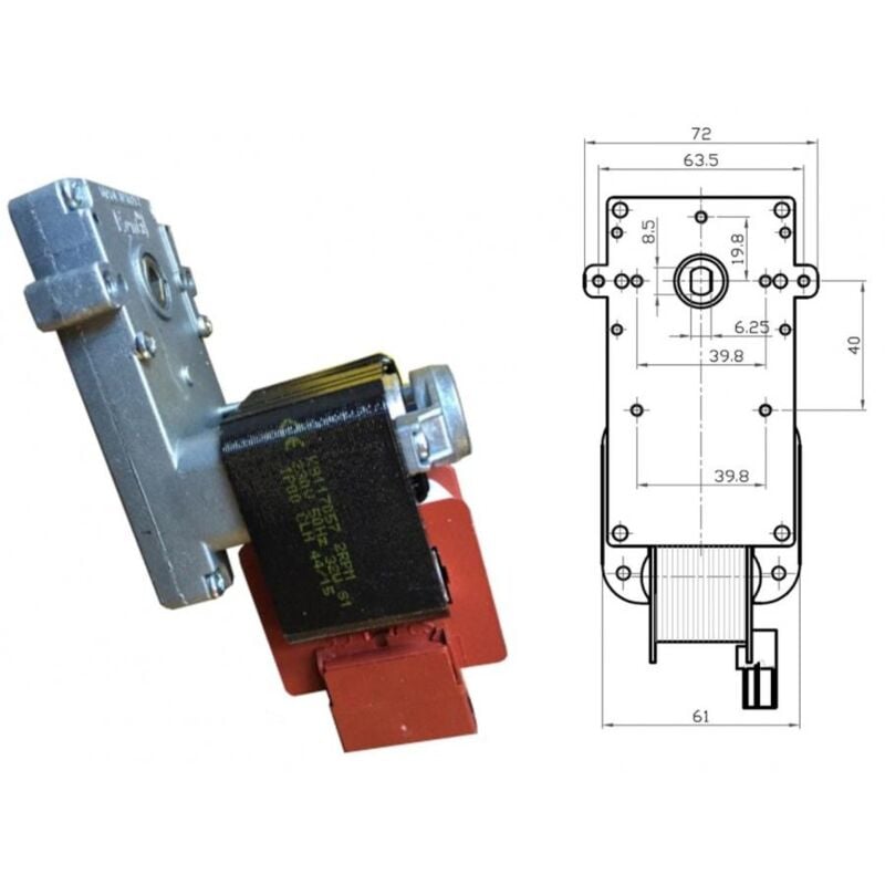foto del prodotto universale motoriduttore stufa a pellet edil kamin kenta k9117057 pacco 40mm perno 8,5mm