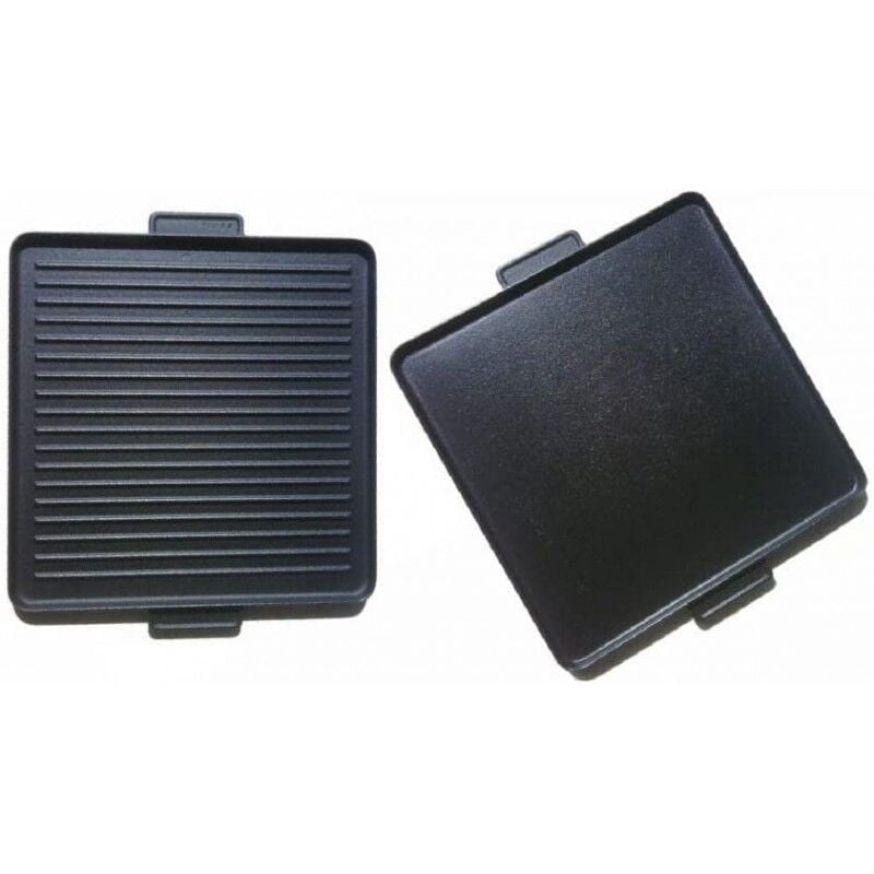 foto del prodotto universale powerpot piastra ghisa 40x40 bistecchiera barbecue rigato e lato liscio