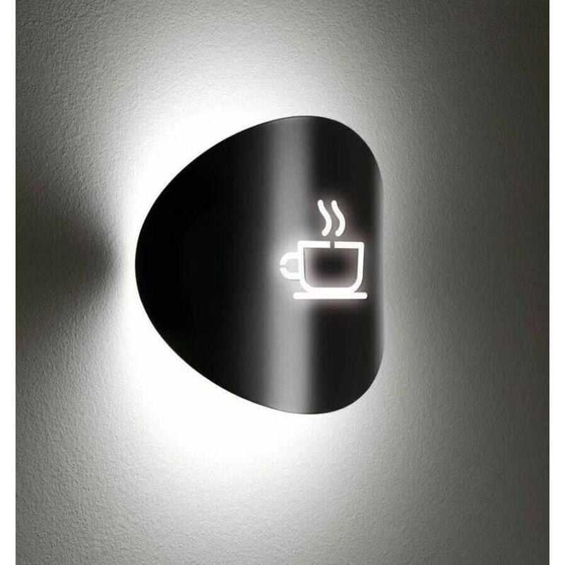 foto del prodotto universo applique a parete con disegno tazza del caff lampada attacco g9 nero