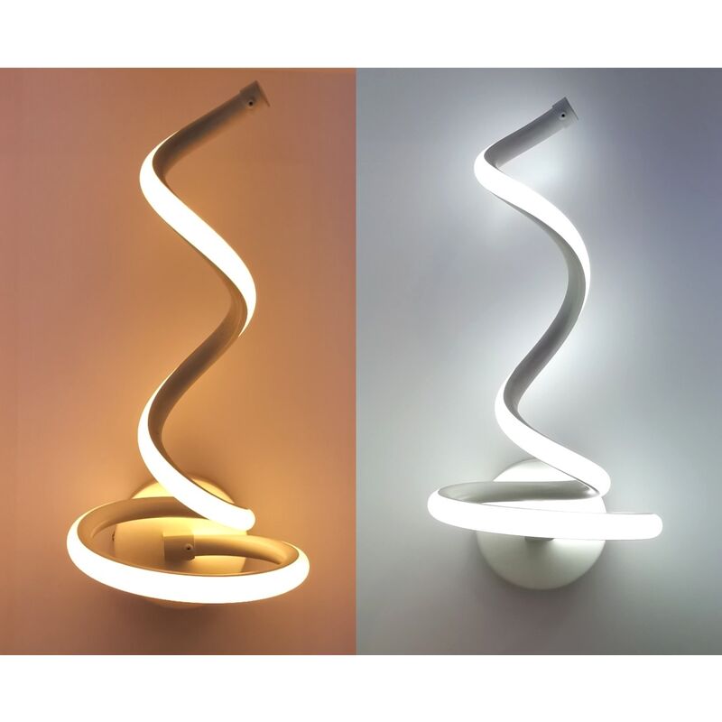 foto del prodotto universo applique a parete spirale led 12w lampada muro moderno bianco per camera bagno interno calda 3000k