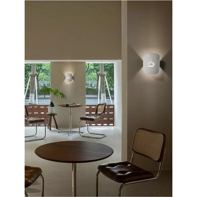 foto del prodotto universo applique con disegno tazza del caff lampada da parete attacco g9 bianco