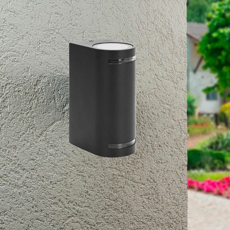 foto del prodotto universo applique doppio lampada da parete muro portafaretto gu10 esterno ip54 nero