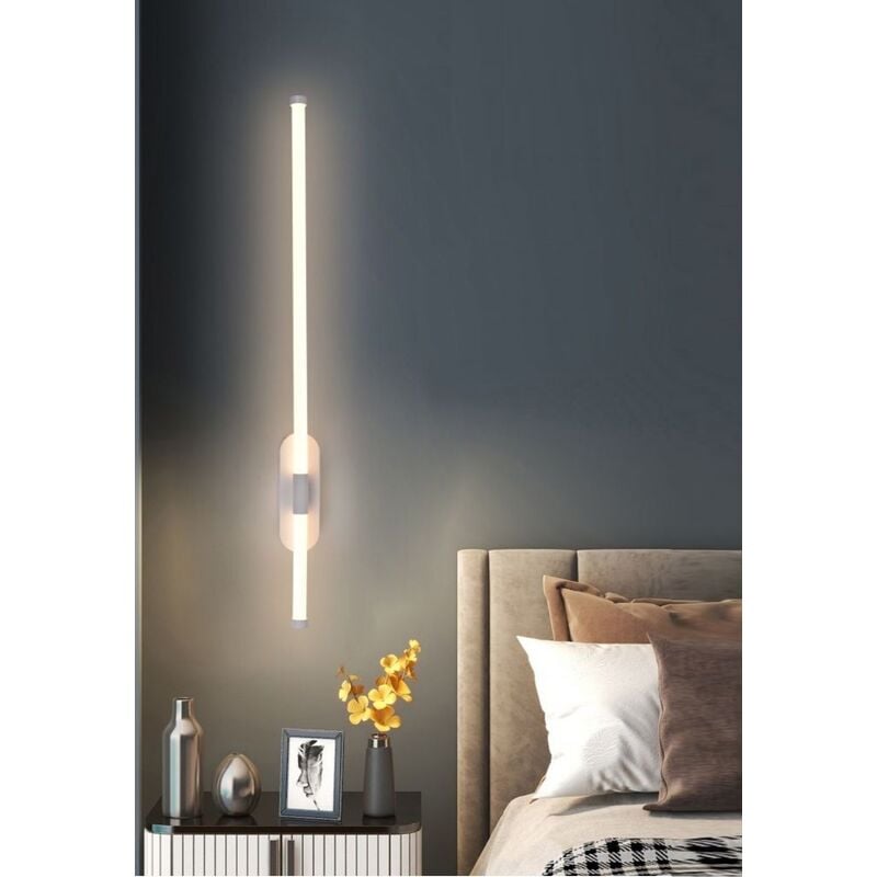 foto del prodotto universo applique led 12w lineare bianco lampada da parete tubolare verticale orizzontale design moderno minimal luce per camera bagno calda