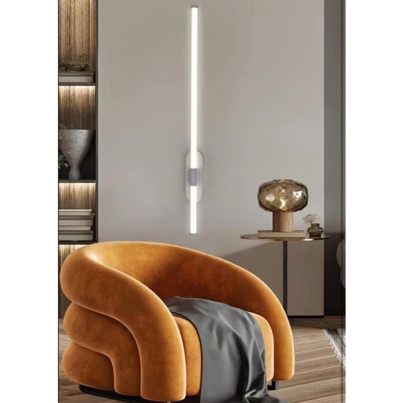 foto del prodotto universo applique led 12w lineare bianco lampada da parete tubolare verticale orizzontale design moderno minimal luce per camera bagno naturale