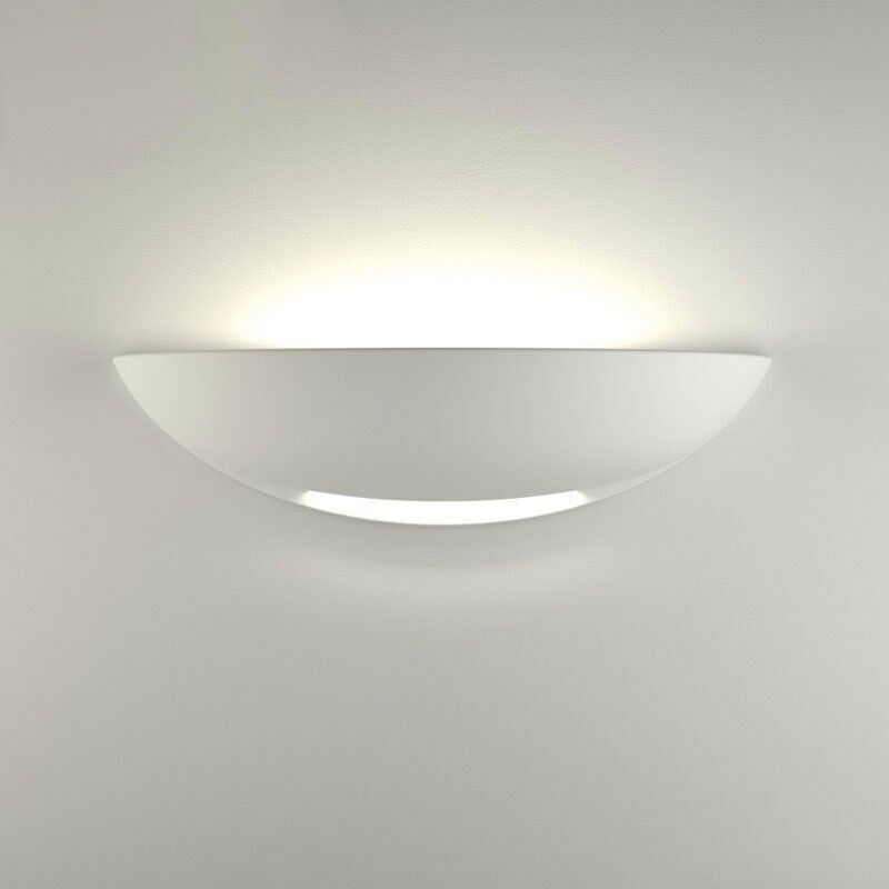 foto del prodotto universo applique mezza luna in gesso vericiabile con doppia emissione luminosa 50w portalampada r7s