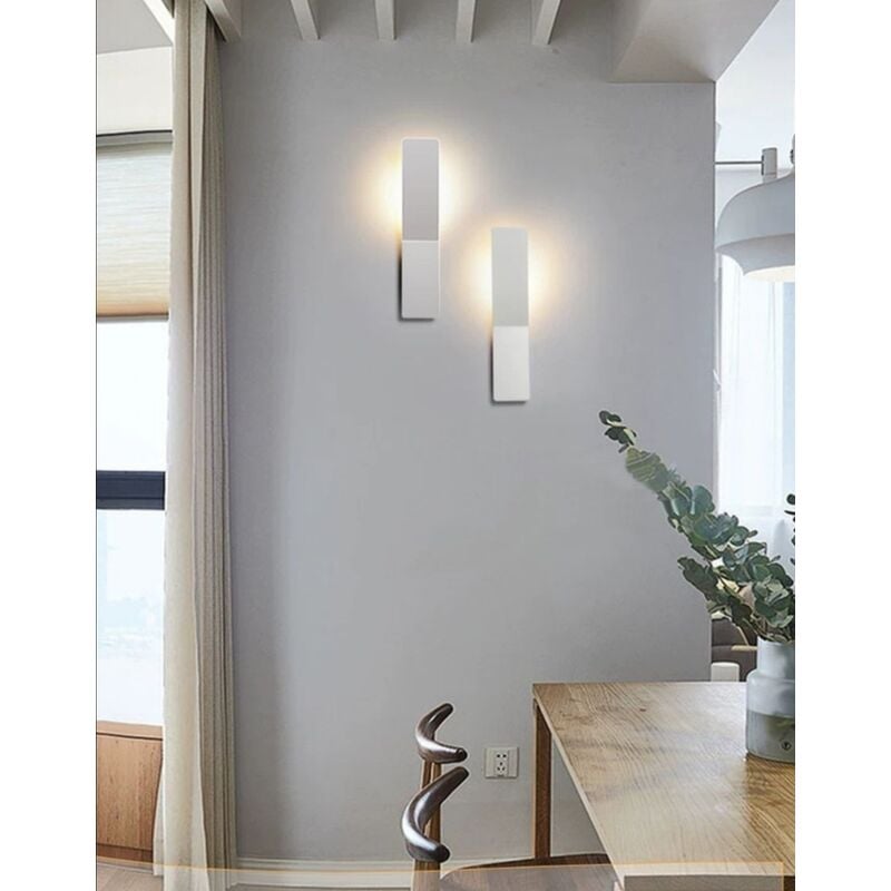 foto del prodotto universo applique parete bianco10w moderno lampada muro luce fredda 6500k o calda 3000k calda 3000k