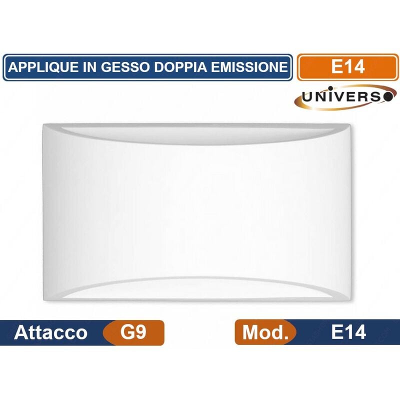 foto del prodotto universo applique plafoniera in gesso vericiabile con doppia emissione luminosa 25w portalampada g9