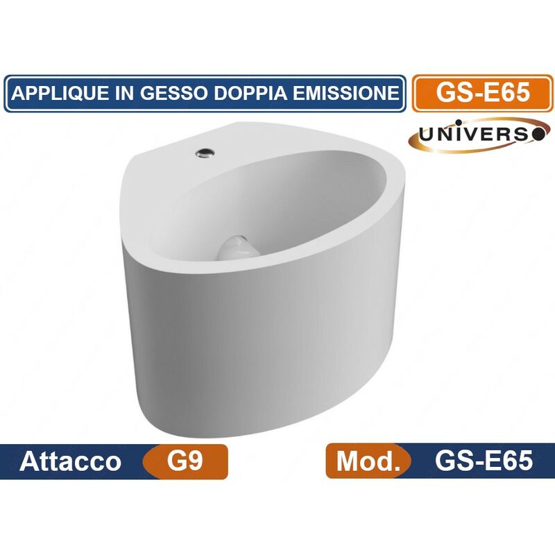 foto del prodotto universo applique plafoniera ovale in gesso vericiabile con doppia emissione luminosa 25w con portalampada g9