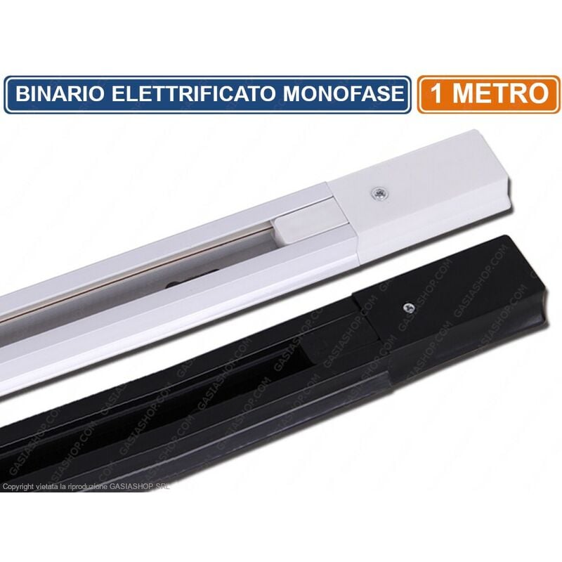 foto del prodotto universo binario elettrificato monofase innesto a scorrimento 1 metro per lampade led colore nero