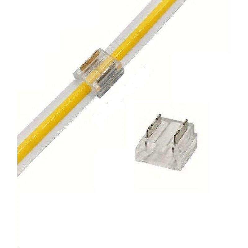 foto del prodotto universo connettore a clip 10mm 2 pin per collegare unire prolungare strip led cob monocolore