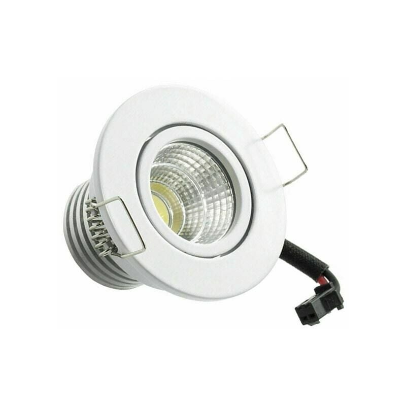 foto del prodotto universo faretto led cob 3 w luce calda 3000k a incasso orientabile bordo bianco p 45 bc