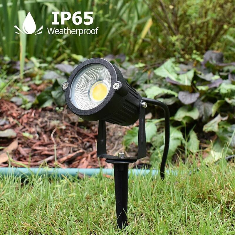 foto del prodotto universo faretto led cob 5 w proiet. luce nat. staffa picchetto da terra giard. es06 nn