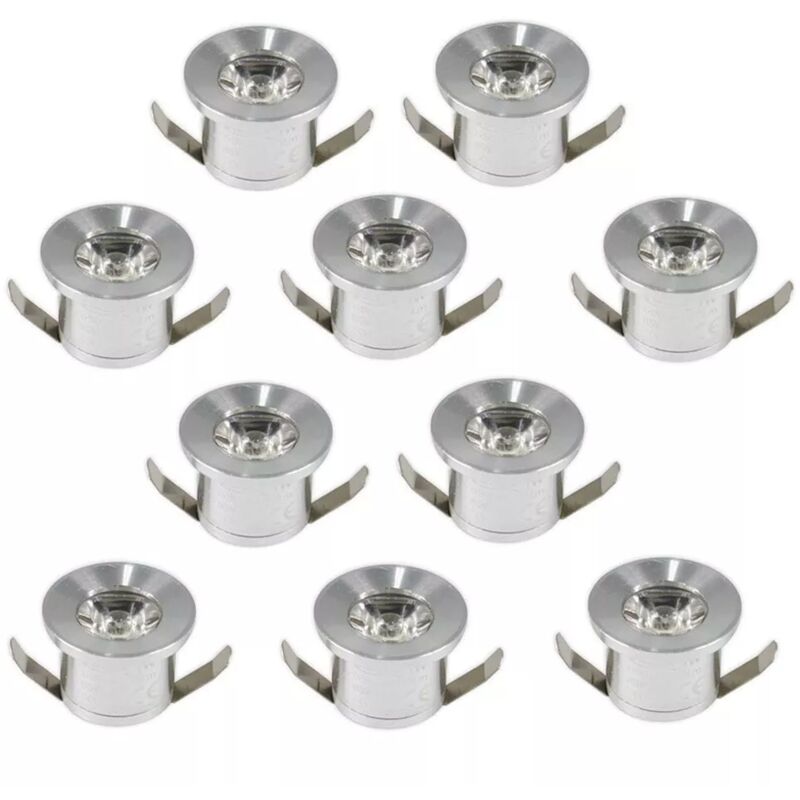 foto del prodotto universo kit 10 faretti luce calda faretto led a incasso 1 w trasformatore silver p31