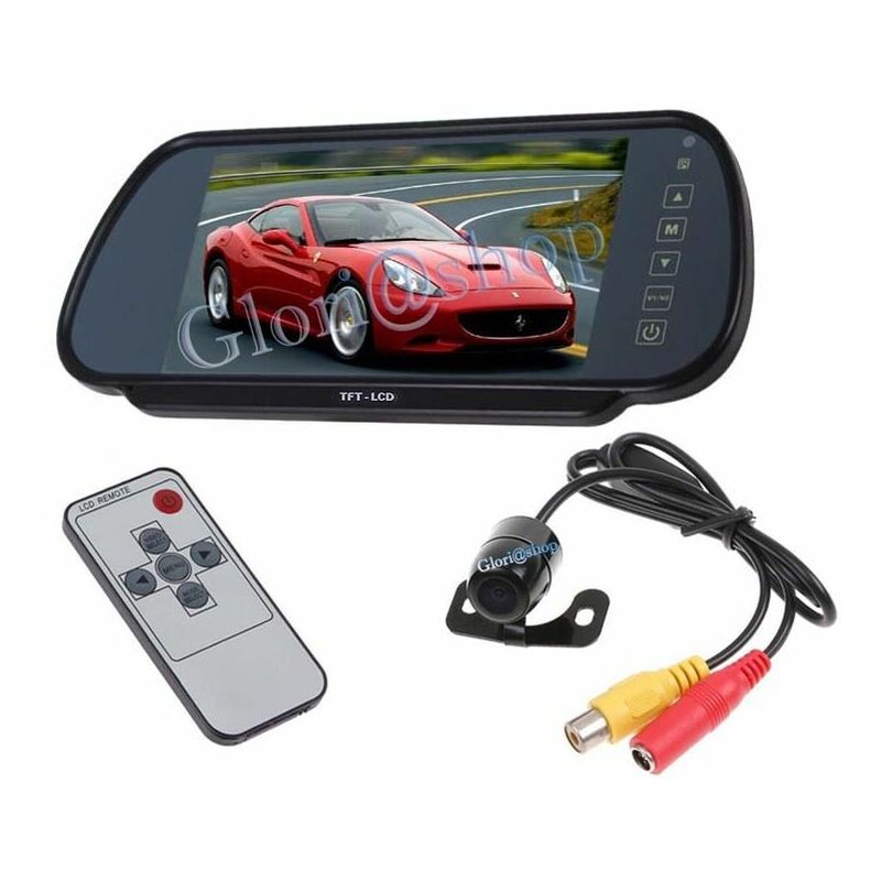 foto del prodotto universo - kit retromarcia auto specchietto retrovisore lcd 7' mini telecamera retrocamera