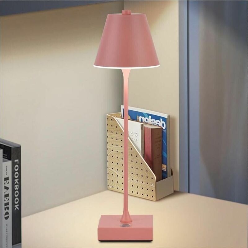 foto del prodotto universo lampada da tavolo ricaricabile usb luce bianca calda naturale lume 10 watt rosa