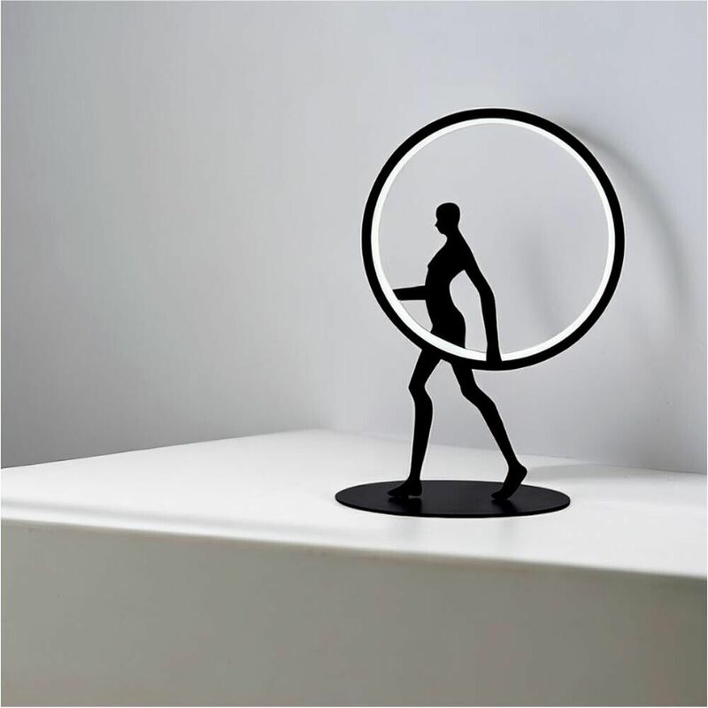 foto del prodotto universo lampada led luce bianca lume da tavolo scrivania 9 w scultura corpo umano modern