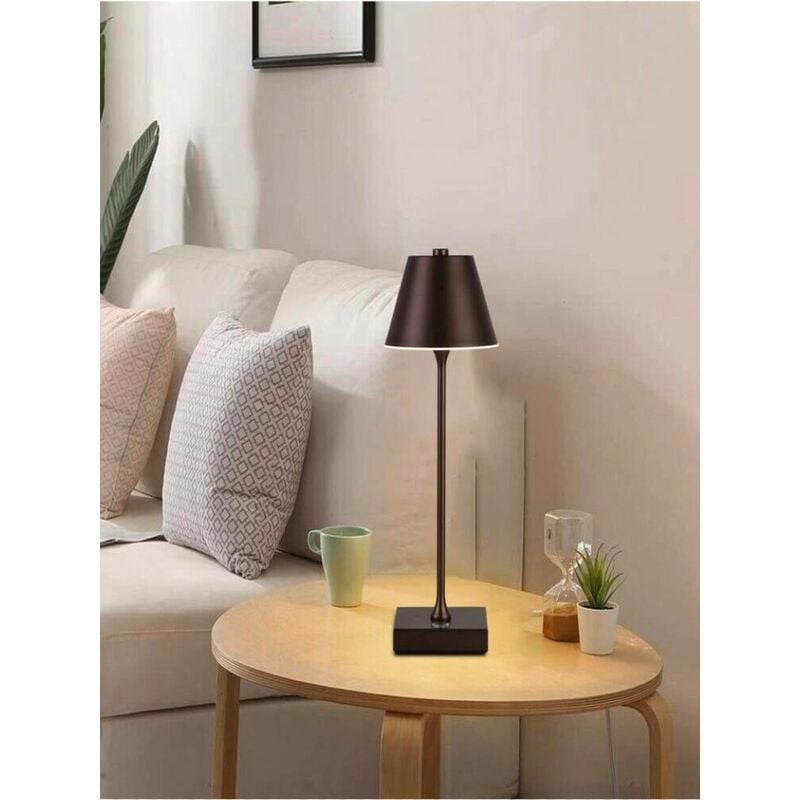 foto del prodotto universo lampada luce bianca calda naturale da tavolo ricaricabile usb lume 10 w marrone