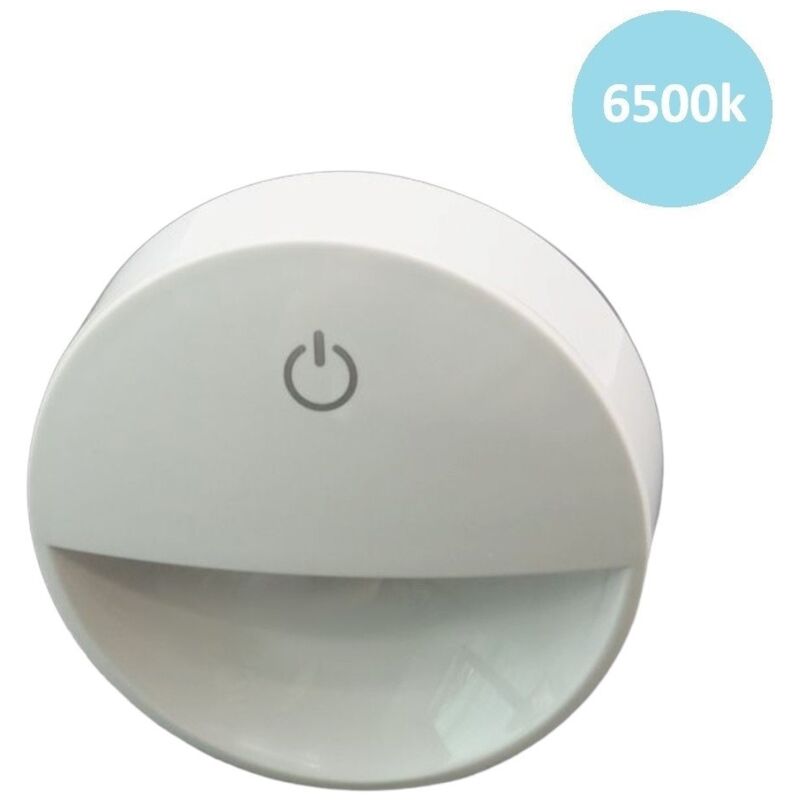 foto del prodotto universo lampada notturna con spina accensione touch punto luce led bianco tonda per camera bambini corridoio bianco freddo
