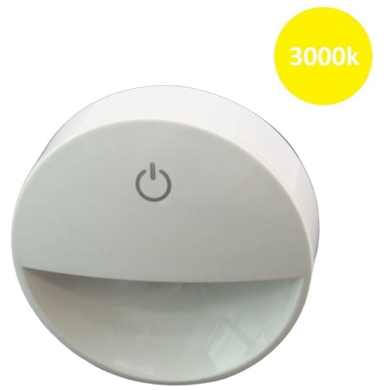 foto del prodotto universo lampada notturna con spina accensione touch punto luce led bianco tonda per camera bambini corridoio calda