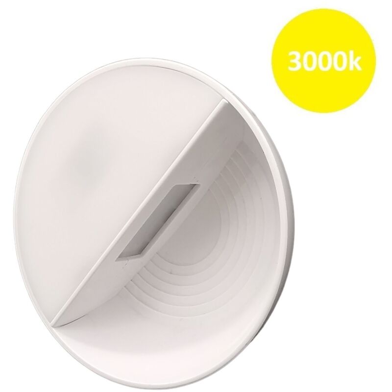 foto del prodotto universo lampada notturna tonda con spina punto luce led bianco con sensore accensione automatica per camera corridoio calda