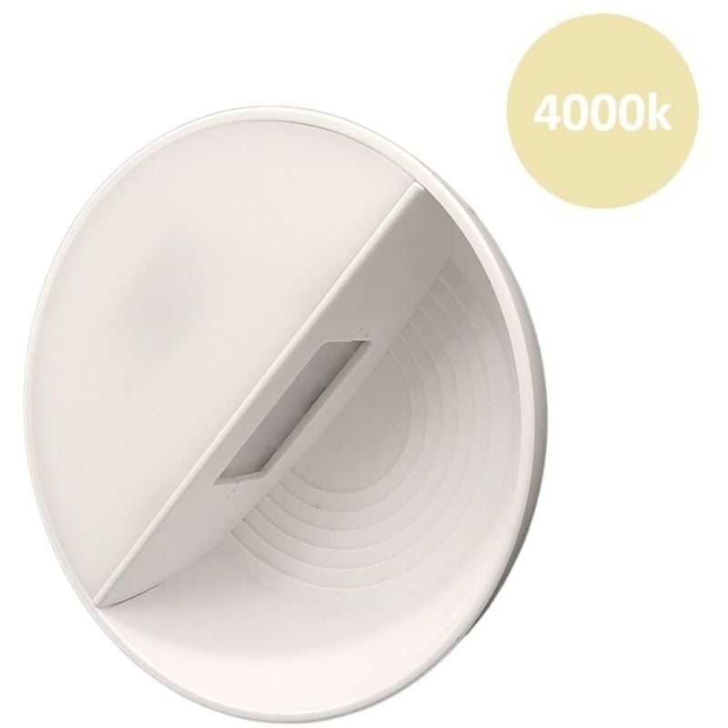 foto del prodotto universo lampada notturna tonda con spina punto luce led bianco con sensore accensione automatica per camera corridoio naturale