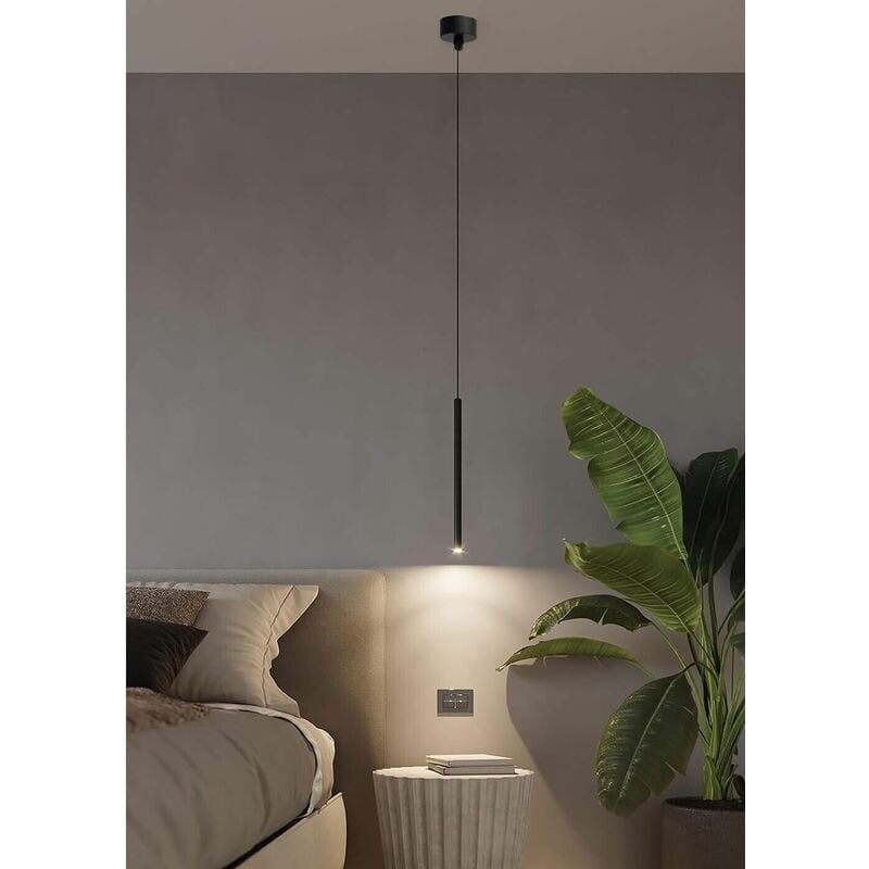 foto del prodotto universo lampadario da soffitto led luce naturale 4000k 3 watt stile moderno nero a11 nn