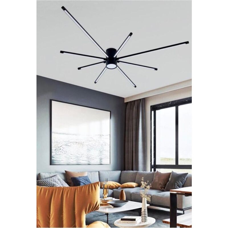 foto del prodotto universo lampadario da soffitto plafoniera led luce bianca 42 watt moderno nero pn27nf