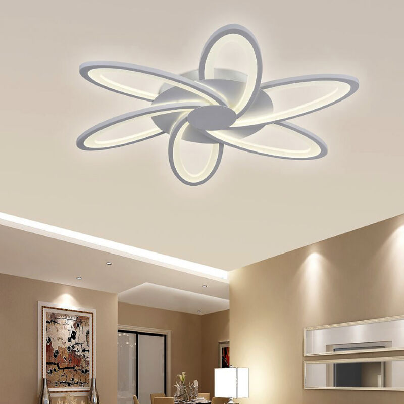 foto del prodotto universo lampadario moderno plafoniera a soffitto led con forma fiore luce bianca 4000k