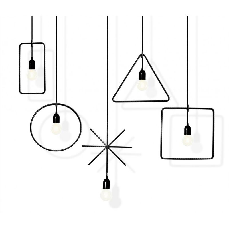 foto del prodotto universo lampadario sospeso e27 geometrico moderno triangolo rettangolo cerchio asterisco triangolo nero