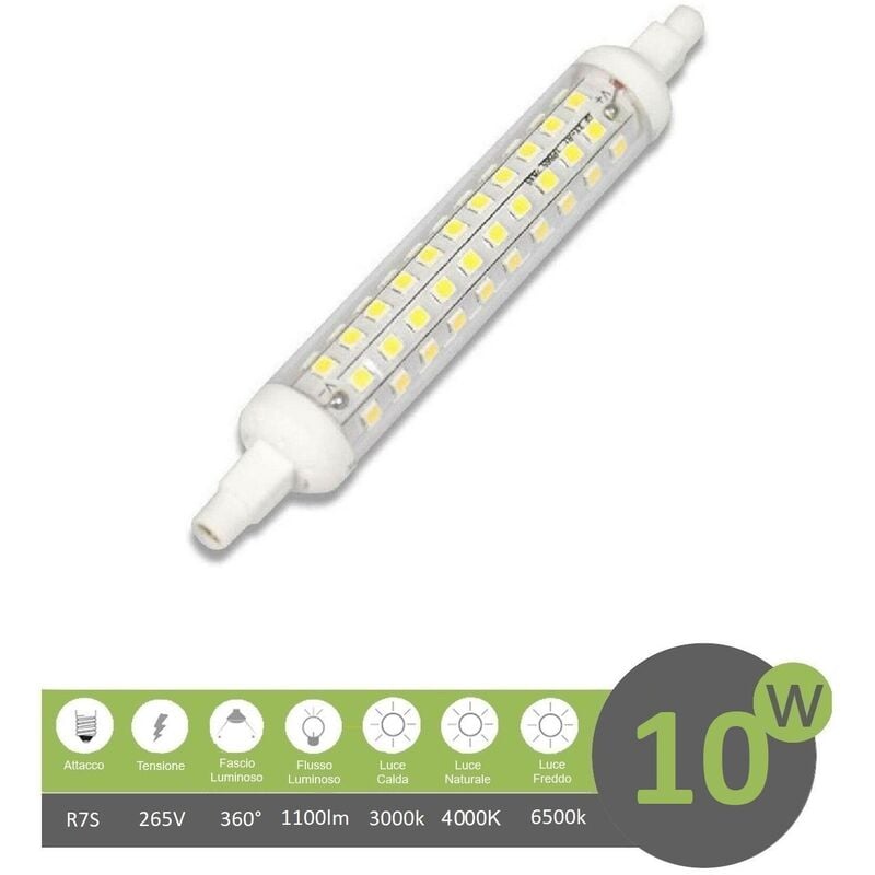 foto del prodotto universo lampadina led attacco r7s 118mm 10w luce calda fredda naturale luce fredda