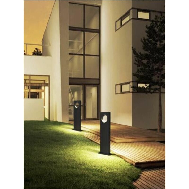 foto del prodotto universo lampione da terra giardino lampada led luce calda 12 w lampioncino nero moderno