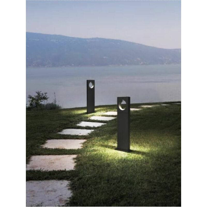 foto del prodotto universo lampione da terra giardino lampada led luce naturale 12 w ip65 lampioncino nero