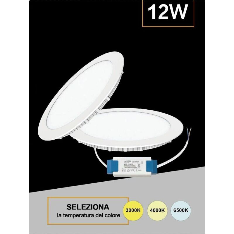 foto del prodotto universo pannello led a incasso faretto slim 12 watt 3 colori luce bianca calda naturale