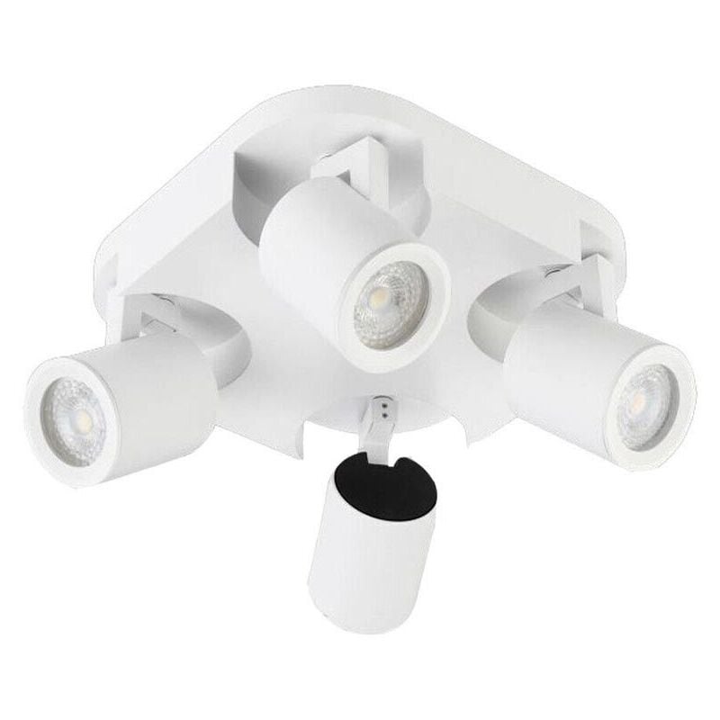 foto del prodotto universo plafoniera da soffitto lampada tonda 4 porta faretto orientabile gu10 bianco