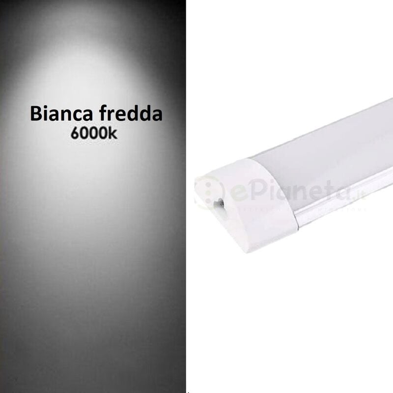 foto del prodotto universo plafoniera led 30w 60cm collegabile in serie barra prolungabile lineare sottopensile rettangolare luce bianco naturale bianco freddo