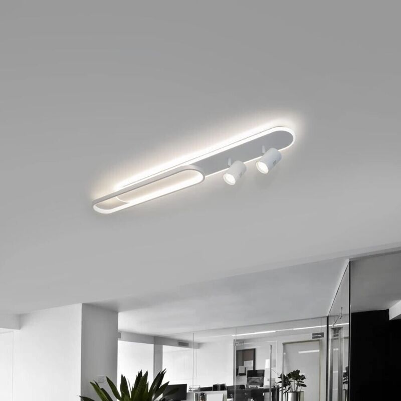 foto del prodotto universo plafoniera led luce bianca lampadario a soffitto 50 w 2 faretti orientabili gu10