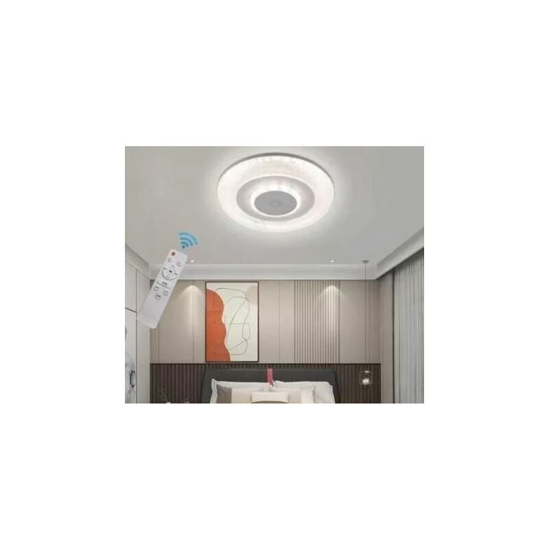 foto del prodotto universo plafoniera led musicale rgb cassa bluetooth da soffitto 72w dimmerabile smart speaker app