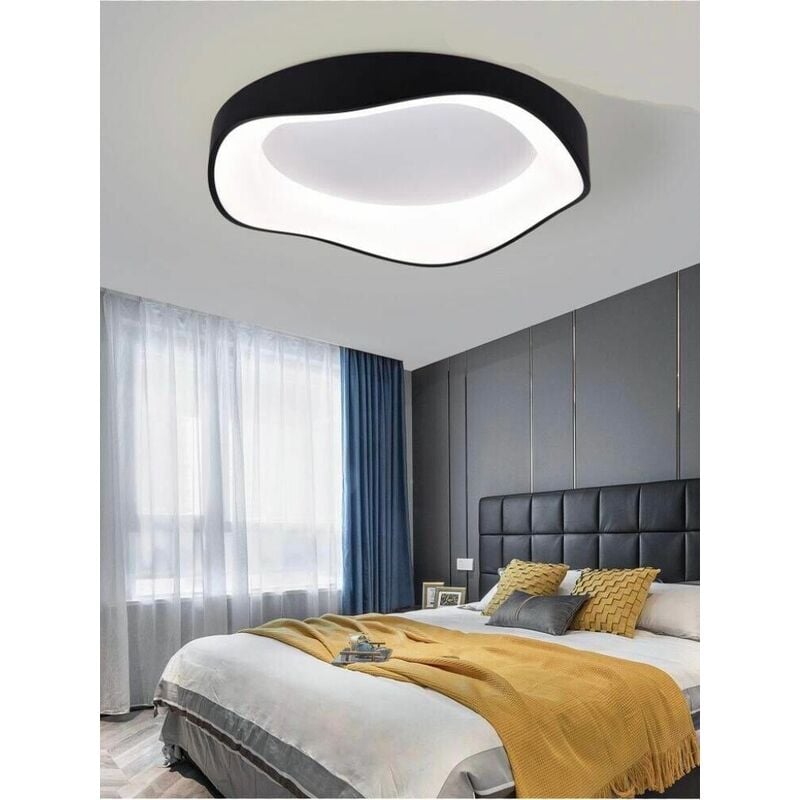 foto del prodotto universo plafoniera led onda 38 w 3 colori luce bianca calda naturale lampadario nero