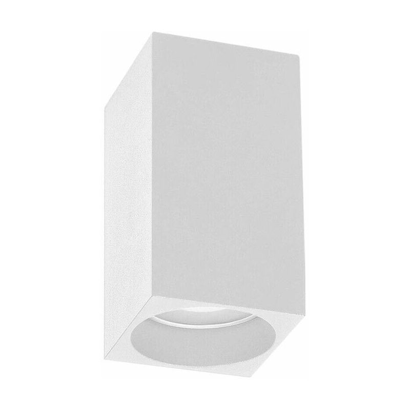 foto del prodotto universo portafaretto da soffitto in gesso attacco gu10 porta faretto a cubo bianco