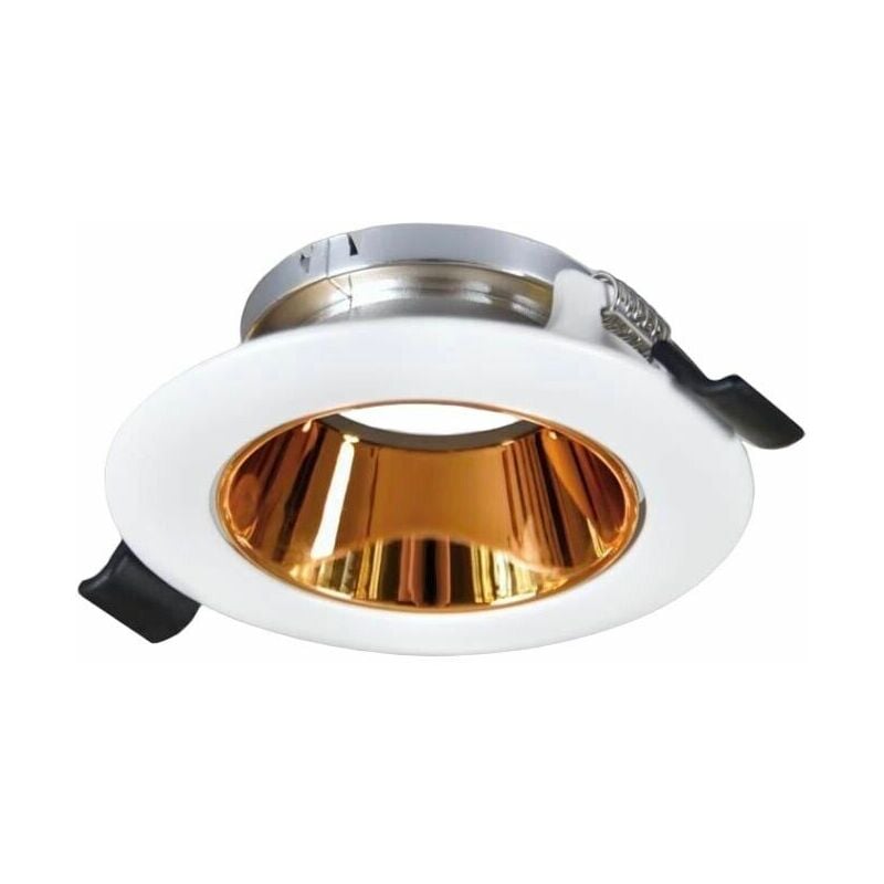 foto del prodotto universo portafaretto orientabile incasso per soffitto supporto faretto bianco oro rosa