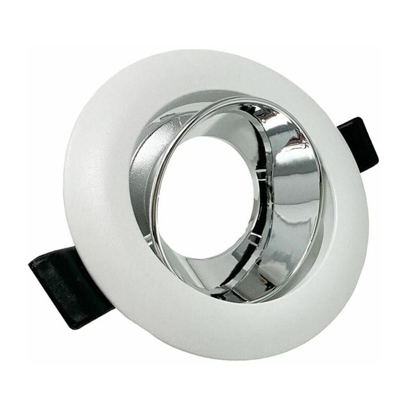 foto del prodotto universo portafaretto orientabile incasso soffitto supporto tondo faretto bianco argento