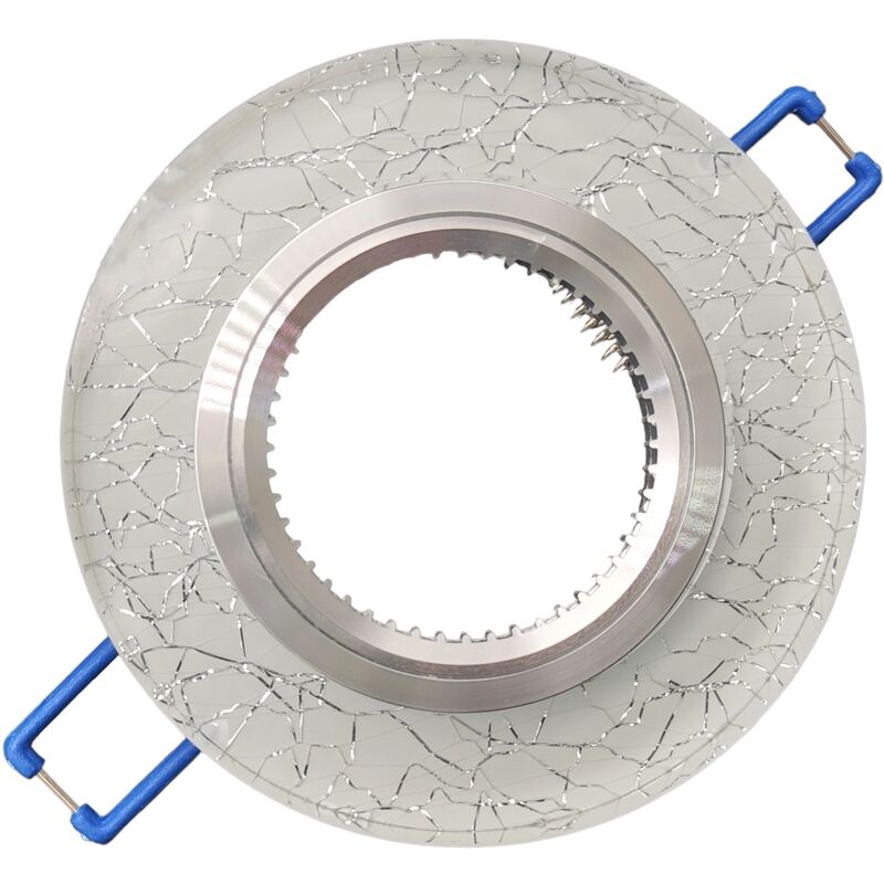 foto del prodotto universo portafaretto tondo in vetro argento oro fisso da incasso cartongesso per lampadine gu10 mr16 argento