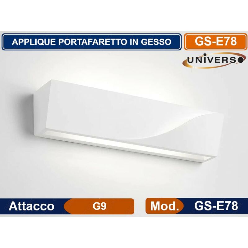 foto del prodotto universo portalampada applique da parete in gesso verniciabile rettangolare con doppia emissione luminosa up down lampada contemporanea con