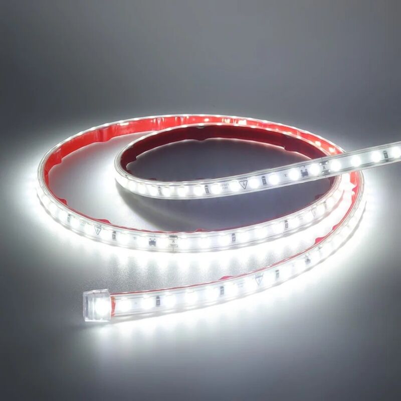 foto del prodotto universo striscia led 220v ip65 alta luminosit , senza spina o alimentatore, illuminazione diretta per esterno, facile da installare 100 mt rotolo