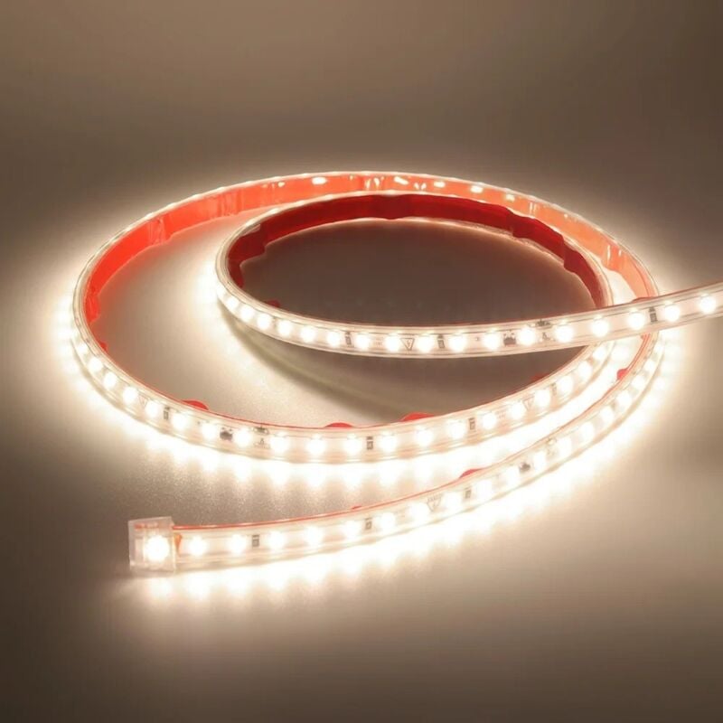 foto del prodotto universo striscia led 220v ip65 alta luminosit , senza spina o alimentatore, illuminazione diretta per esterno, facile da installare 100 mt rotolo