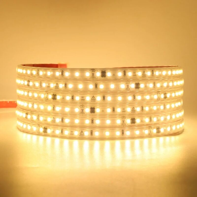 foto del prodotto universo striscia led 220v ip65 alta luminosit , senza spina o alimentatore, illuminazione diretta per esterno, facile da installare 100 mt rotolo