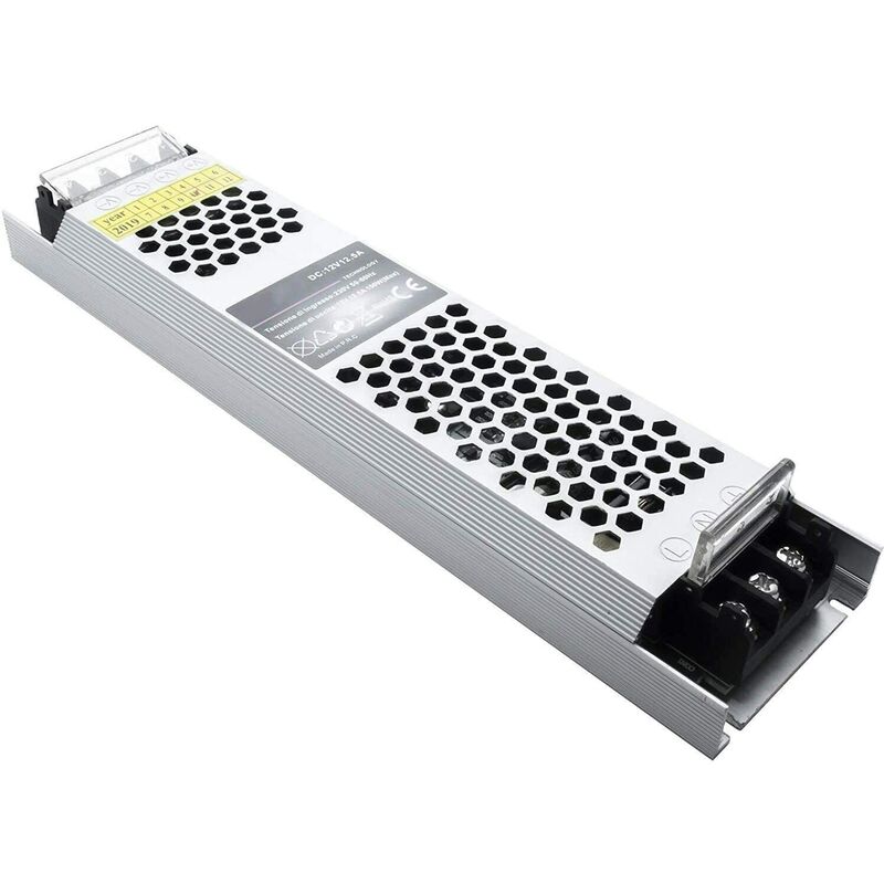 foto del prodotto universo trasformatore da 230v a 12v alimentatore stabilizzato 150w dvr strip luci led 2 uscite 12.5a