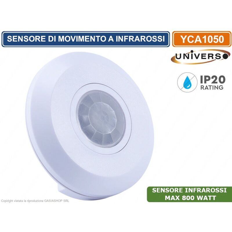 foto del prodotto universo yca1050 sensore di movimento a infrarossi 360 per lampadine 800w ip20