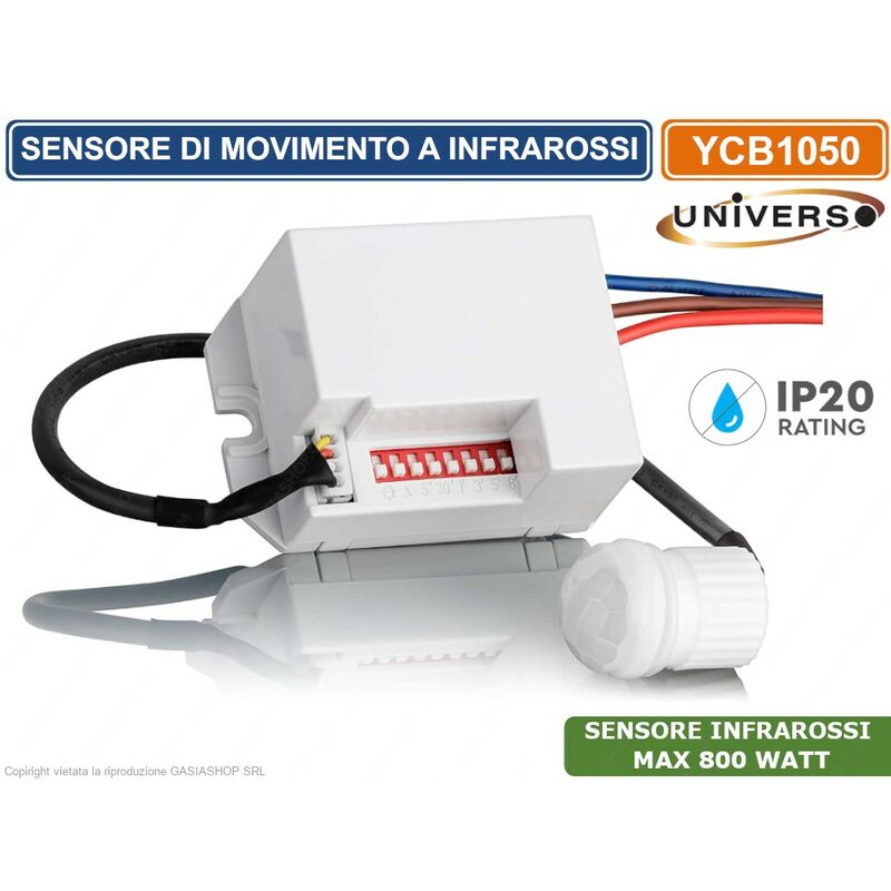 foto del prodotto universo ycb1050 sensore di movimento a infrarossi per lampade led max 800w ip20