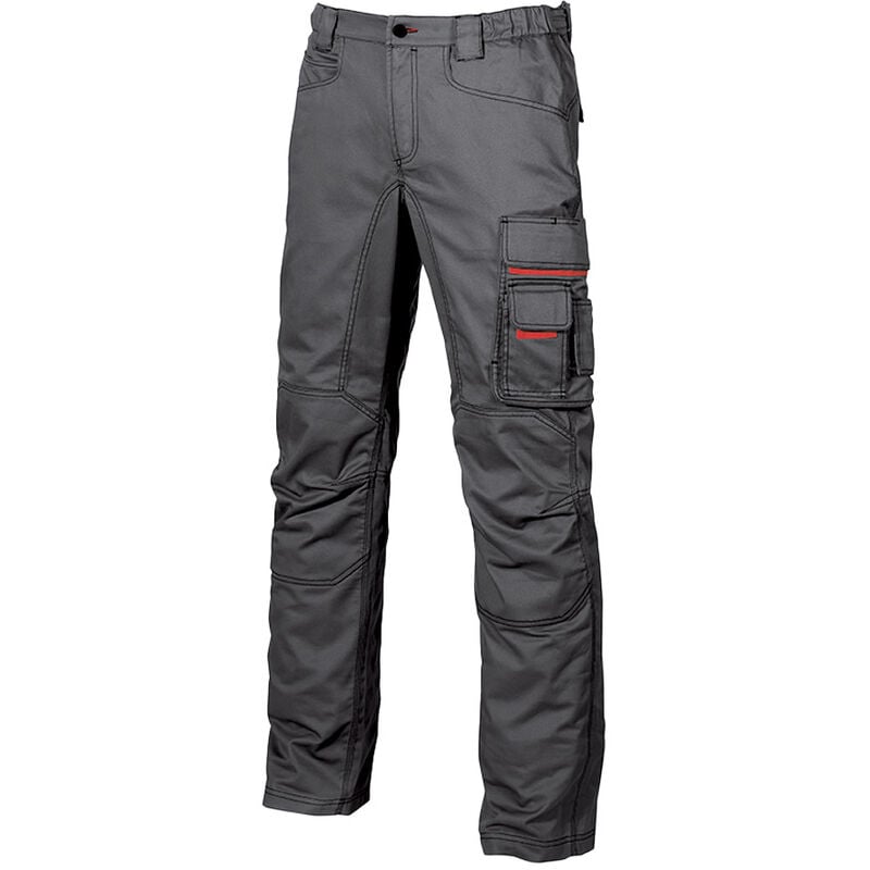 foto del prodotto upower grin pantalone da lavoro multitasca comodo invernale felpato in flanella grey meteorite taglia 46